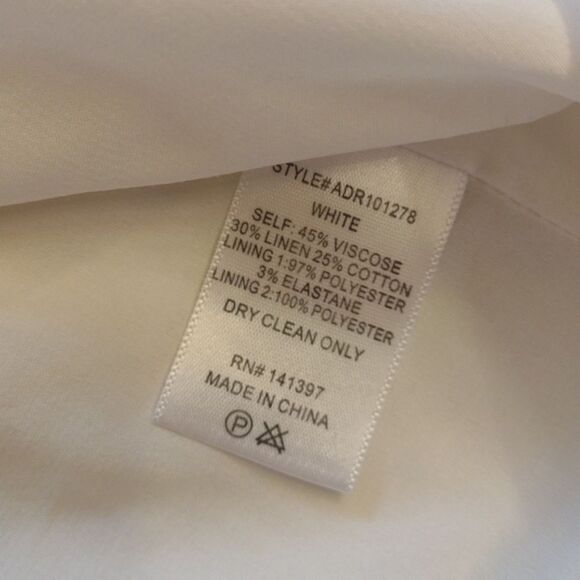 ASTR Pleat Front white minidress Viscose Linen blend Dress cross back puff sleev - Picture 9 of 15